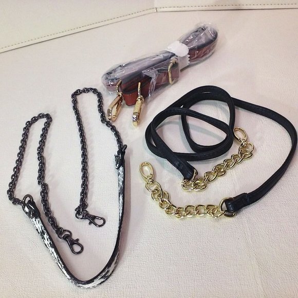 Lot of 3 Mix Collection Shoulder Bag Straps Steve Madden Clip-on Chain Leather - Picture 1 of 7